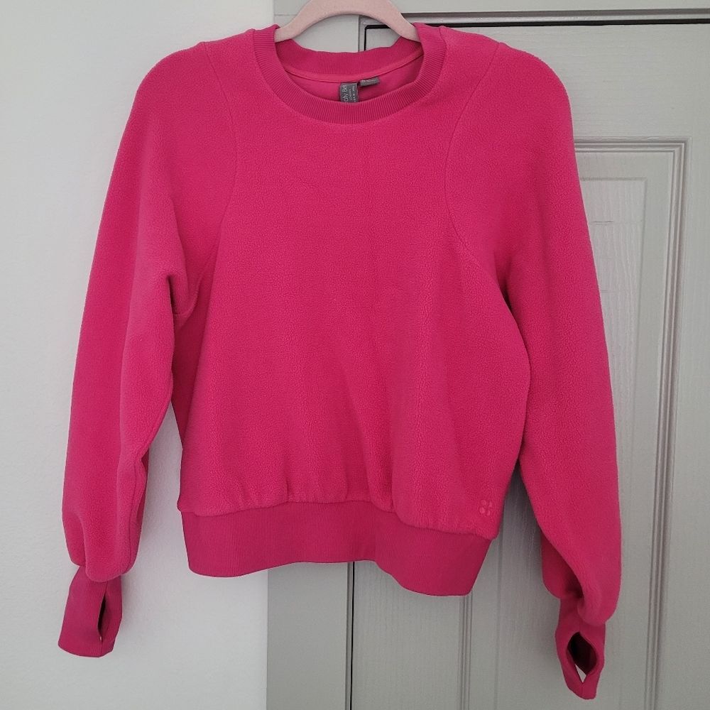Sweaty Betty Fleece Women's Pink Pullover Sweater Size 4 Athleisure Activewear
